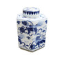 Blue & White Lion Hexagonal Tea Jar (1180)