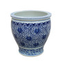 Blue & White Twisted Lotus Bowl Shape Planter 20H (1152XL)