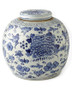 Blue & White Swallows & Flowers Ancestor Jar-Large (1195L)