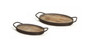 Wood Grain Metal Trays (2 Set) - (Bundle Of 2) (58016)