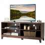 58" Modern Entertainment Media Center Wood Tv Stand-Walnut (HW66122WT)