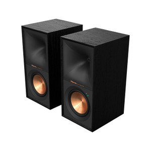 Klipsch Reference Powered Monitor R-50PM – Stand Mount Bookshelf Speakers (Pair) no grill front right angle