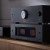 Onkyo Icon M-80 – Stereo Power Amplifier, 2 channel, black, on an AV cabinet with the Icon P-80 preamp in a hifi system