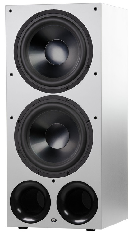 RBH Signature Reference 1212P-SF/R – Dual 12" Powered Subwoofer white cabinet with black drivers