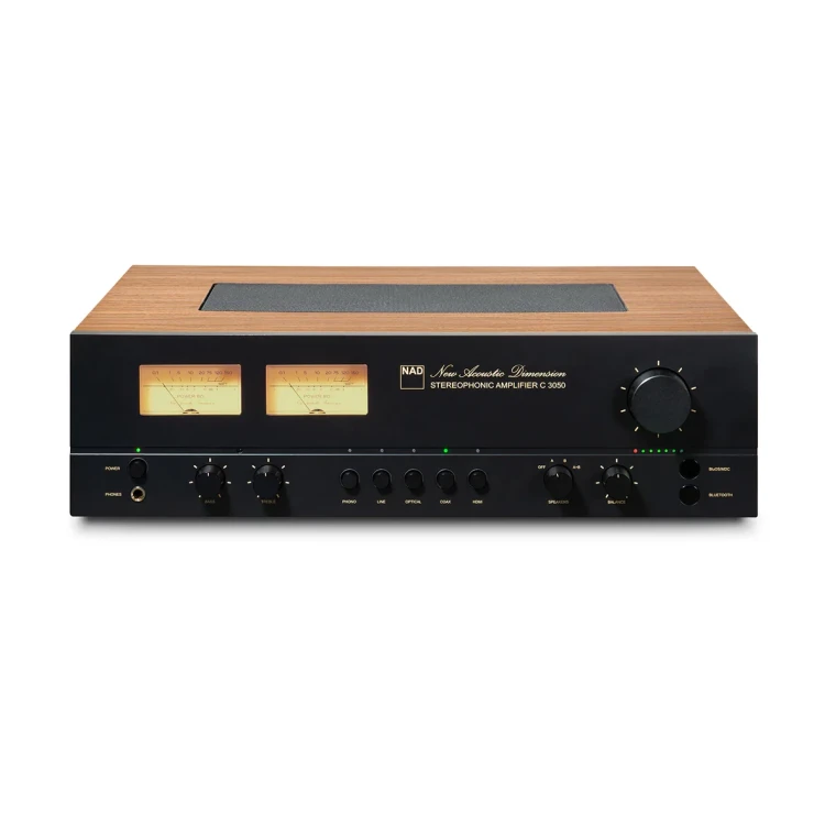 NAD C 3050 BluOS® – Streaming Integrated Amplifier front panel controls meters