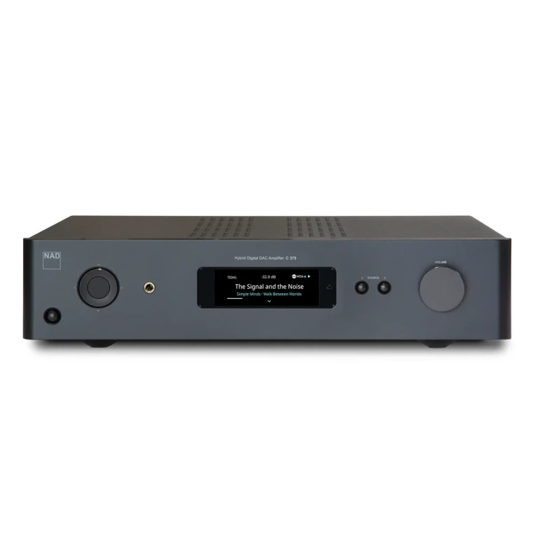 NAD C 379 BluOS® – Streaming Integrated Amplifier front panel controls
