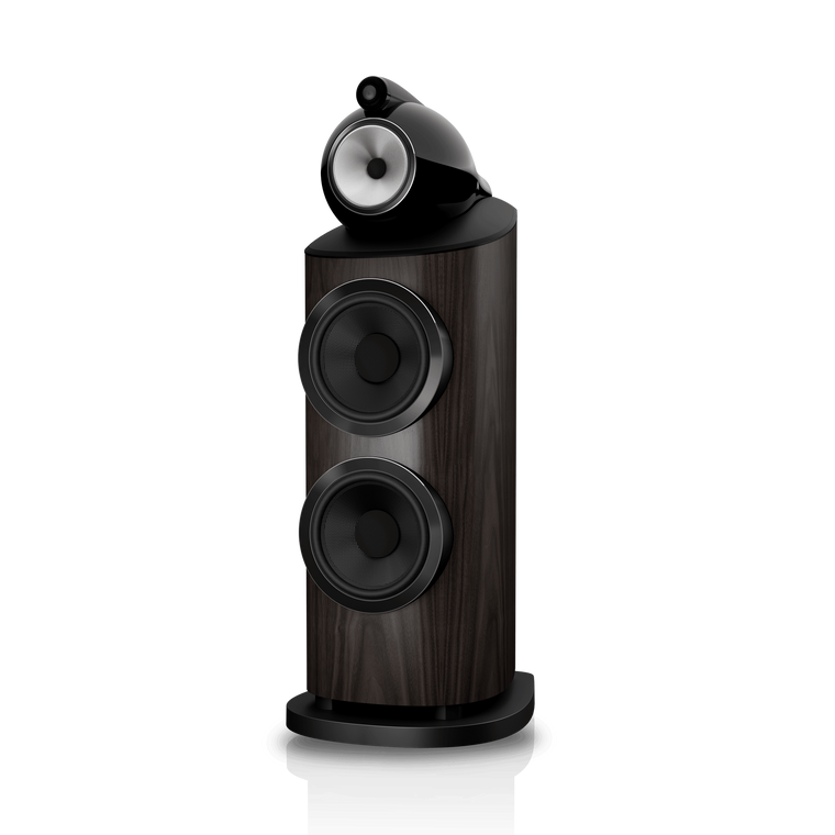 Bowers & Wilkins 801 D5 – Floorstanding Tower Speaker Dark Walnut front right without grille