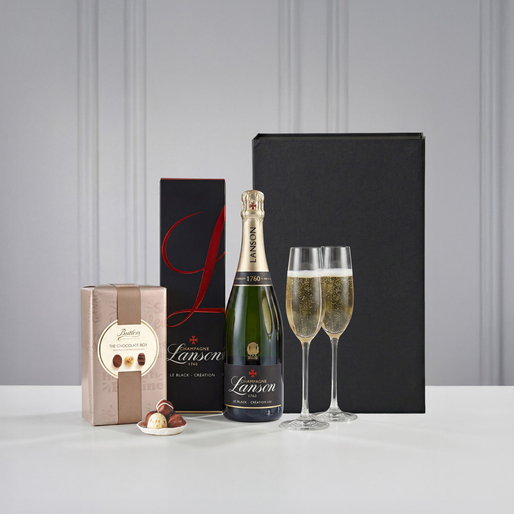 LGB BOXER RN初期　CHOCOLATE×CHAMPAGNE Lanson Black Label Brut Gift Boxed Champagne | Gifts Direct