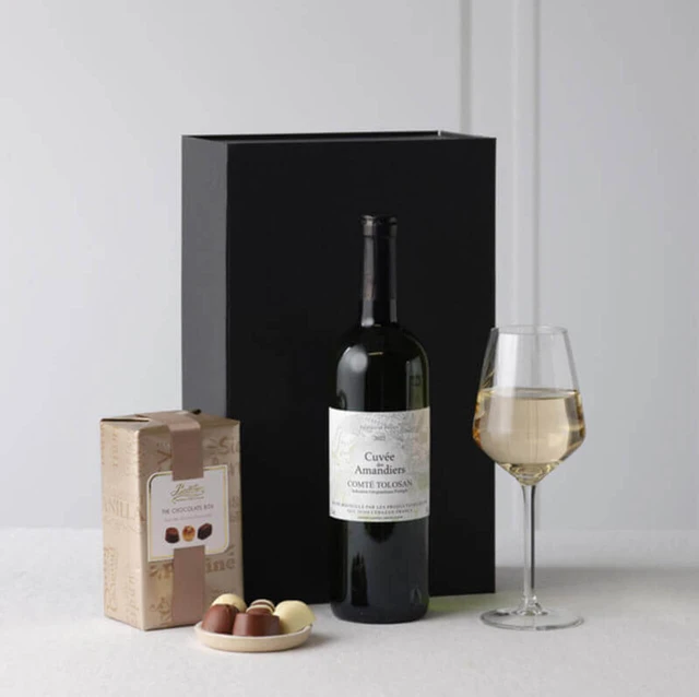White Wine and Butlers Irish Chocolates Gift Set – Elegant Hamper for Gifting and Celebrations