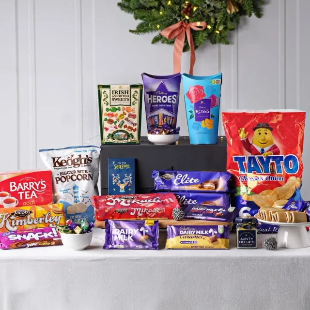 Deluxe Irish Treat Box with Tayto crisps, Barry's Tea, Cadbury chocolates and classic Irish food favourites