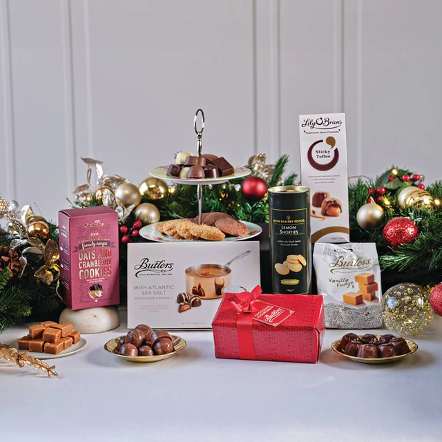 Sweet Irish Gift Box with Butlers chocolates, Lily O'Brien's chocolates, Irish oat cookies and luxury Irish sweet treats