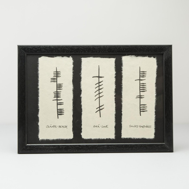 Ogham Wish Print Love, Health & Happiness