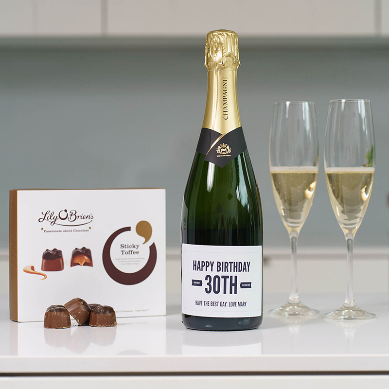 Happy 30th Birthday Personalised Champagne