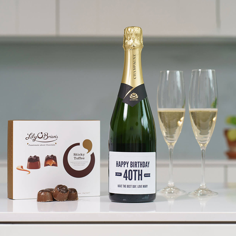 Happy 40th Birthday Personalised Champagne