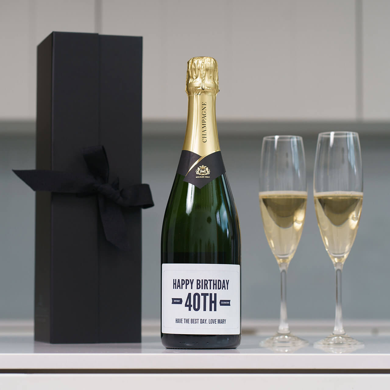 Happy 40th Birthday Personalised Champagne