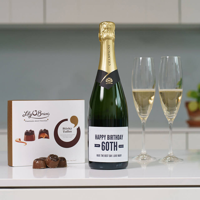 Happy 60th Birthday Personalised Champagne