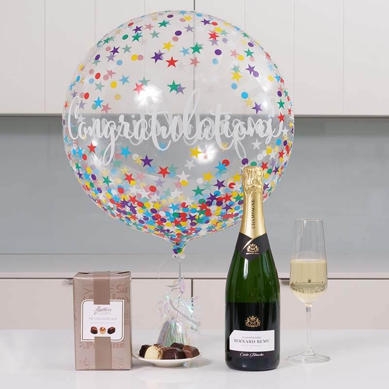 Congratulations Balloon & Bubbles Gift
