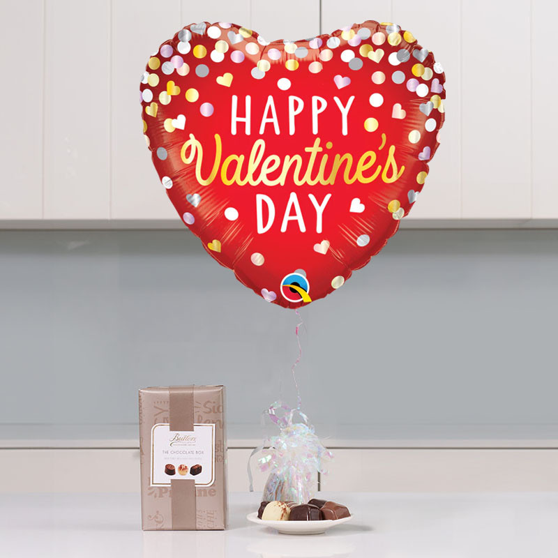 Valentines Balloon and Butlers Luxury Chocolates