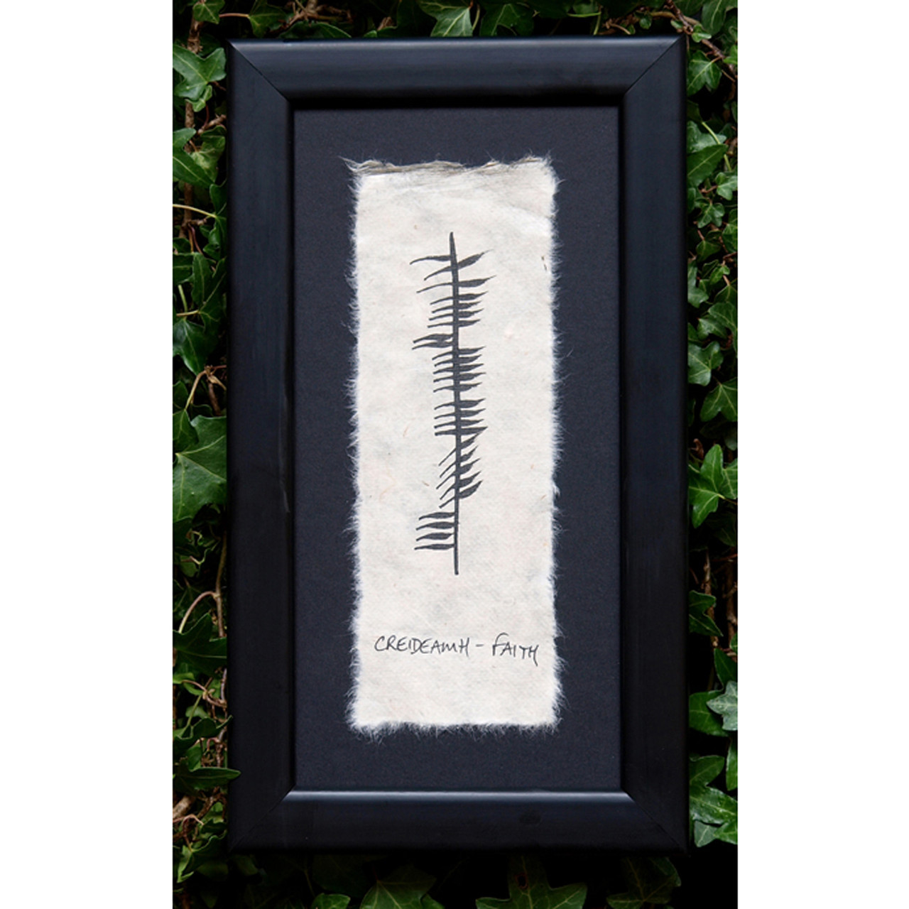 Small Ogham Ancient Irish Writing "Creideamh" (Faith)