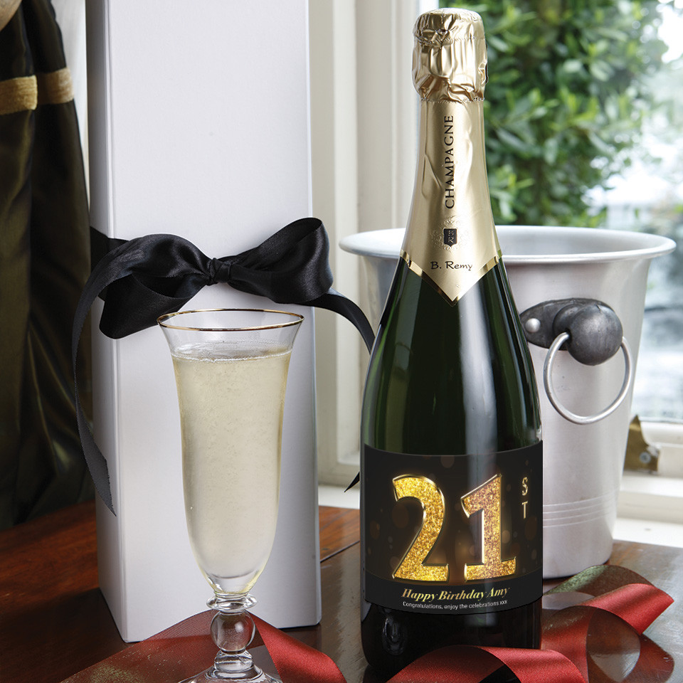 Personalised 21st Birthday Champagne Gift