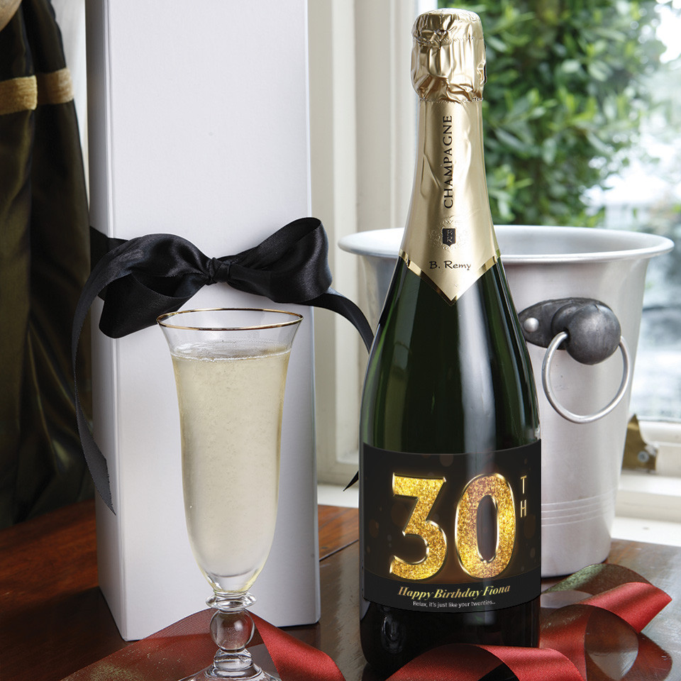 Personalised 30th Birthday Champagne Gift