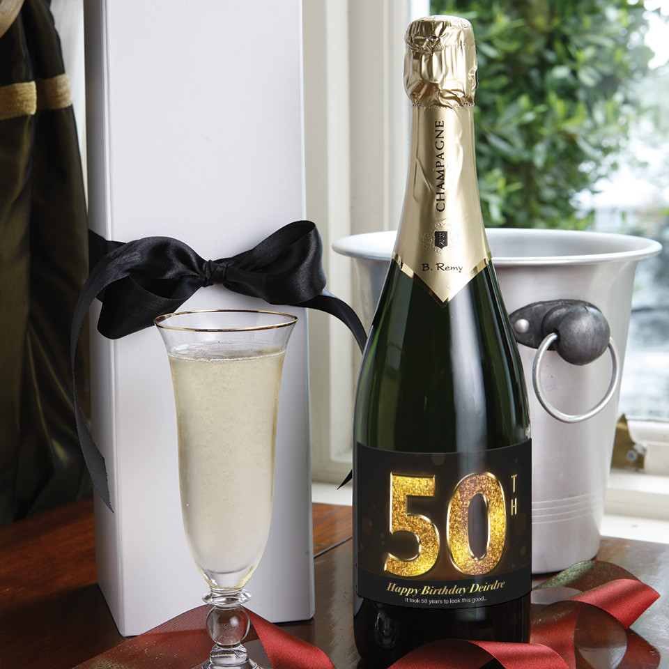 Personalised 50th Birthday Champagne Gift
