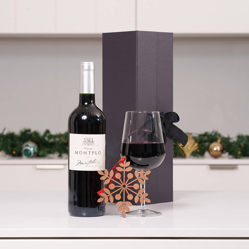 Fine Red Wine and Christmas Decoration