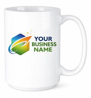 Personalized Ceramic Mug – 15 oz Budget Mug – One-Side Custom Print Photo, Logo, Text