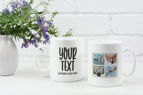 Personalized Ceramic Mug – 11 oz  Budget Mug – Two -Side Custom Print Photo, Logo, Text