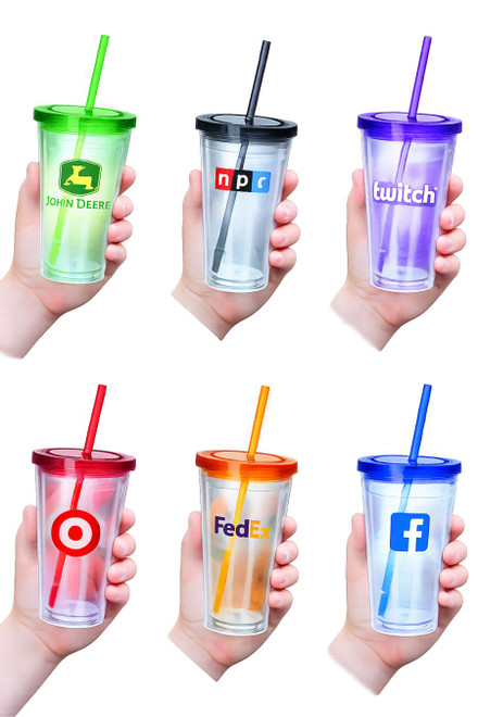 Good Value Clear Tumbler with Colored Lid - 18 oz.