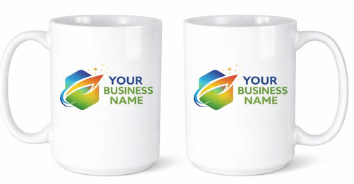 Personalized Ceramic Mug –  15 oz Budget Mug – Two -Side Custom Print Photo, Logo, Text