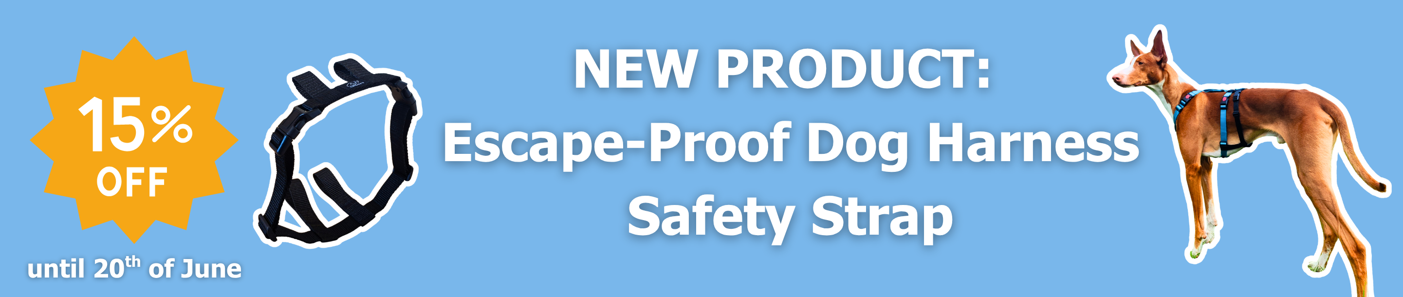 Escape-Proof Dog Harness Safety Strap | Extra Security for Sighthounds & Escape Artists