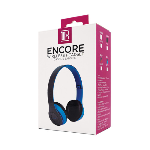 Encore Wireless Headphones (Black/Blue/Red Assorted)