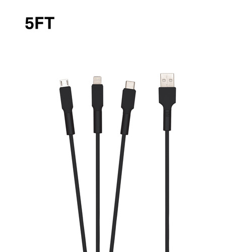 5ft 3-in-1 Cable - Black