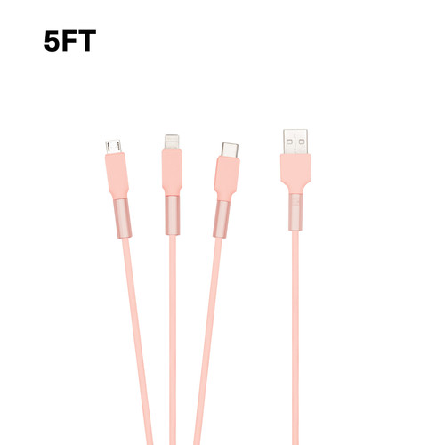 5ft 3-in-1 Cable - Pink