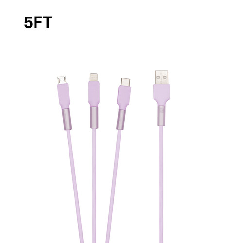 5ft 3-in-1 Cable - Purple