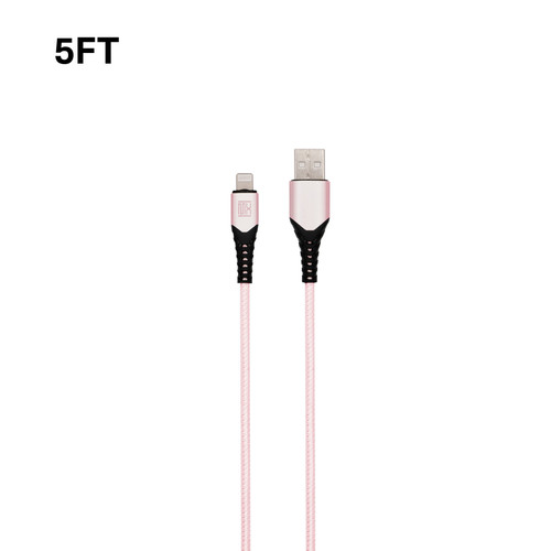 5ft Heavy Duty Lightning Cable - Rose Pink
