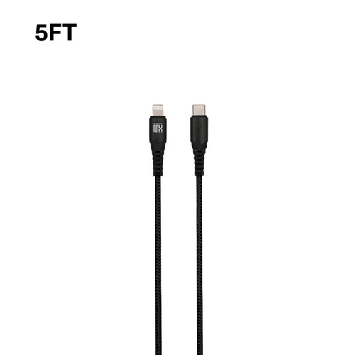 5ft Heavy Duty Type-C to Lightning Cable - Black