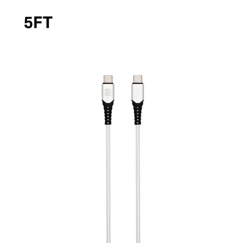 5ft Heavy Duty Type-C to Type-C Cable - White