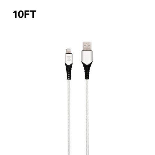 10ft Heavy Duty Lightning Cable - White