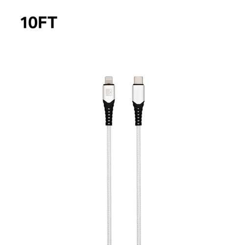 10ft Heavy Duty Type-C to Lightning Cable - White