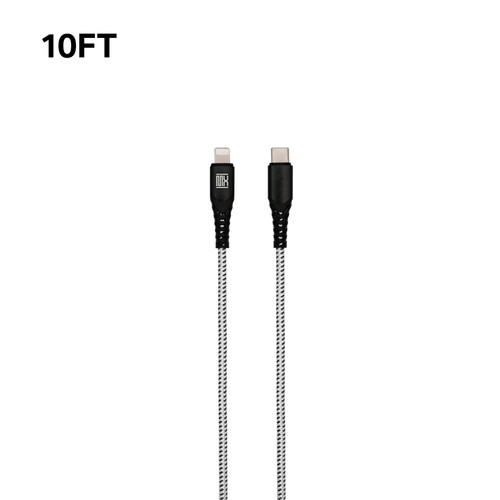 10ft Heavy Duty Type-C to Lightning Cable - Dark Gray