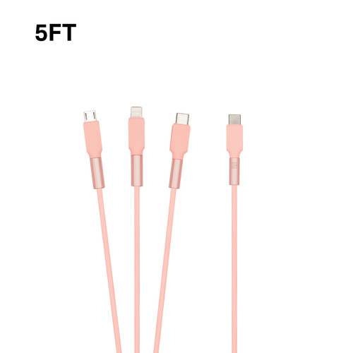 5ft Type-C to 3-in-1 Cable - Pink