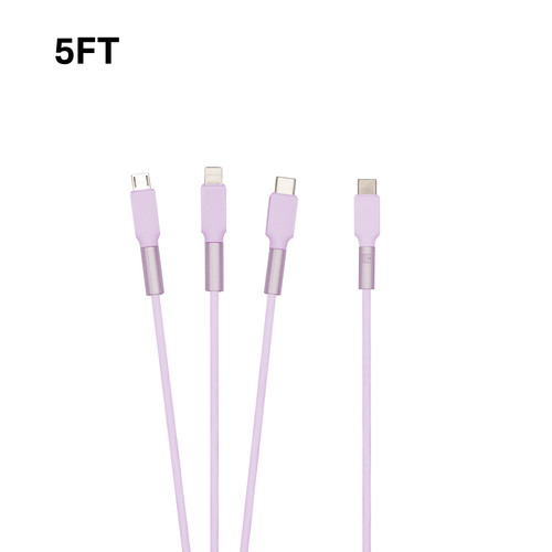 5ft Type-C to 3-in-1 Cable - Purple