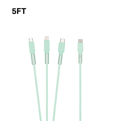 5ft Type-C to 3-in-1 Cable - Green