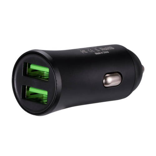 FCC Dual USB Car Charger - Black - 3.1A