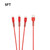 5ft 3-in-1 Cable - Red
