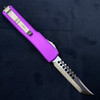 Microtech Signature Series UTX-70 AUTO OTF 2.41" Bronze Plain Hellhound Blade, Violet Aluminum Handle - MT419-13VIS