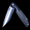Kansept Knives Warrior Frame Lock Knife CF/Ti (3.46" Satin) Tanto 
