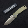 DPx Gear HEST/F Urban Frame Lock Knife OD Green Titanium (2.9" Gray)